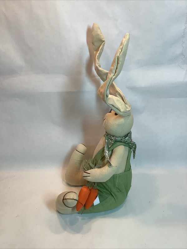 Easter Rabbit Fabric With Large Posable Ears Garden Farmer Spring Plush 20” gallery