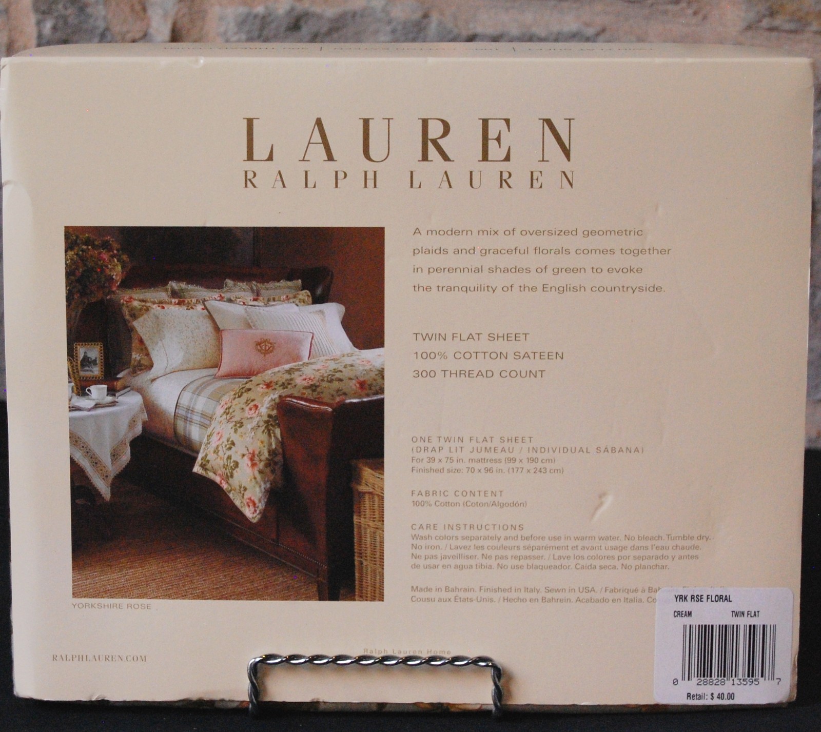 ralph lauren YORKSHIRE ROSE TWIN FLAT SHEET / retired & rare / NIP floral gallery