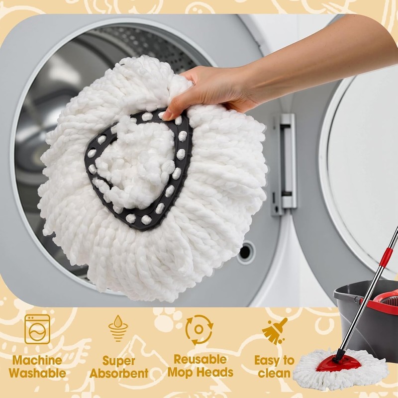 20-Pack Microfiber Spin Mop Replacement Heads for EasyWring Cleaning Systems gallery