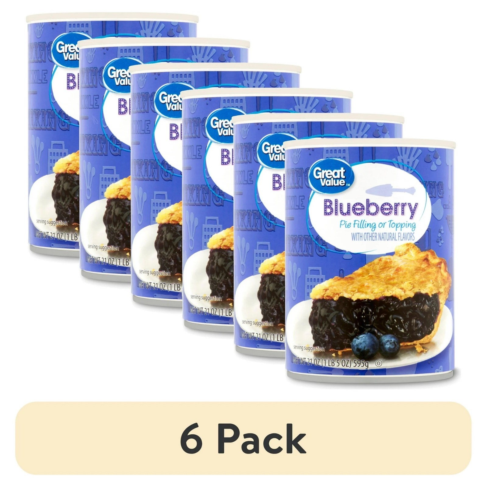 (6 pack) Great Value Blueberry Pie Filling or Topping, 21 oz gallery