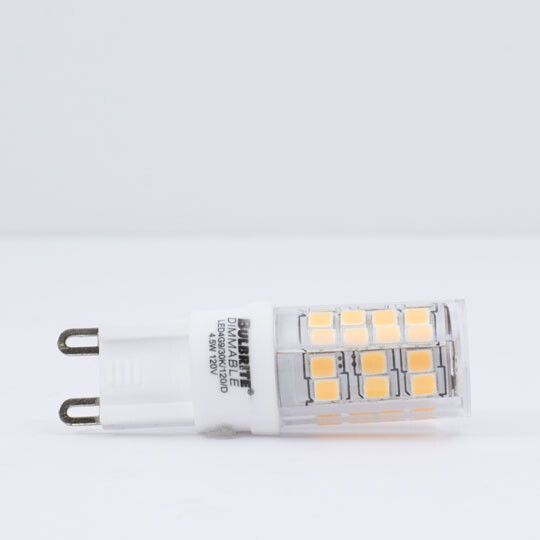Bulbrite 770579 LED Specialty Mini Bulb 4.5W=40W 120V T4 2-Pin G9 Base Clear 30K gallery