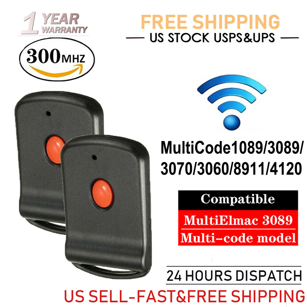 For MultiCode 1089 3089 3070 3060 Linear Gate Remote Control Opener Black US gallery