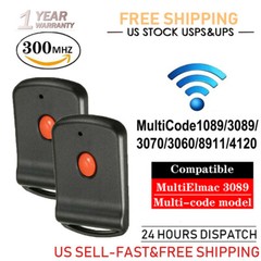 For MultiCode 1089 3089 3070 3060 Linear Gate Remote Control Opener Black US