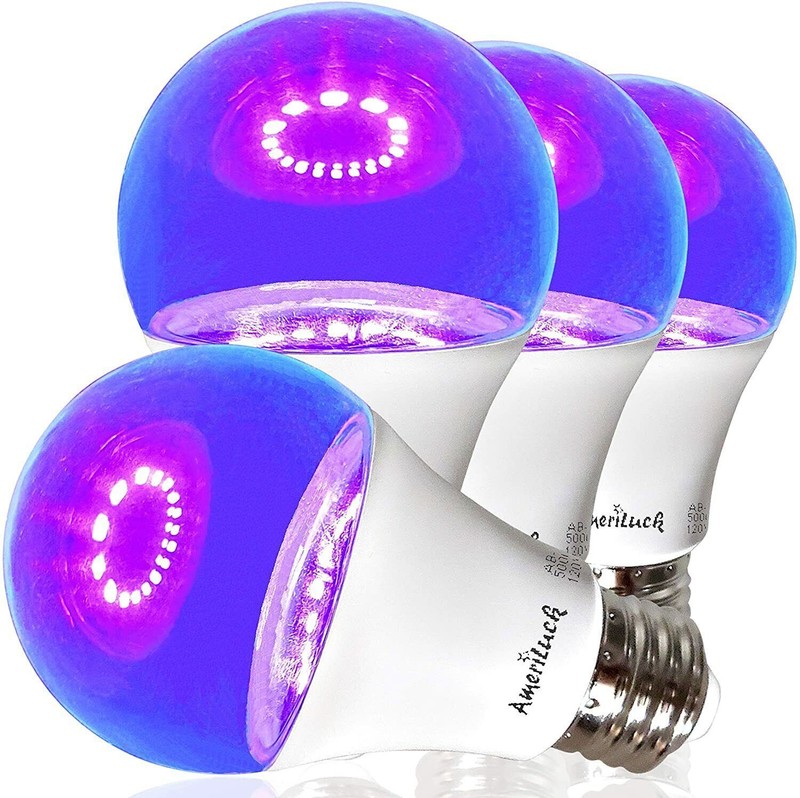 A19 Colored LED Bug Mosquito Light Bulb 60W Equivalent (7W) Multicolor 4 Pack gallery