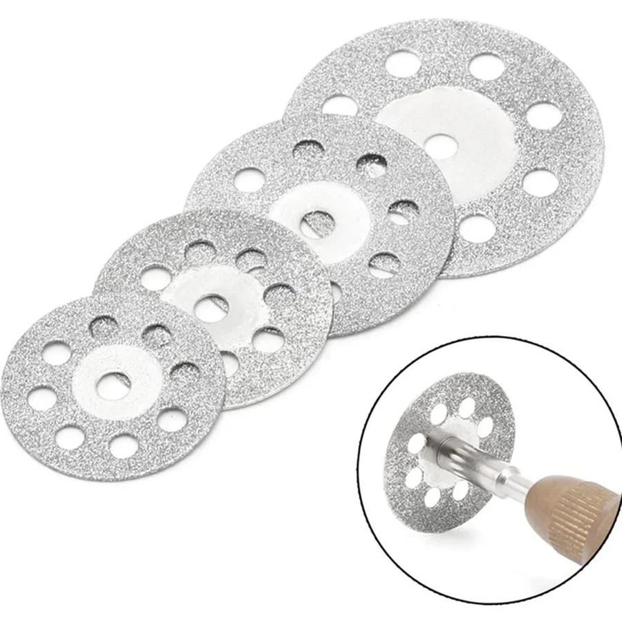 12pcs Diamond Cutting Disc Set 22mm with Mandrel Rotary Tool Grinder Parts - NEW gallery