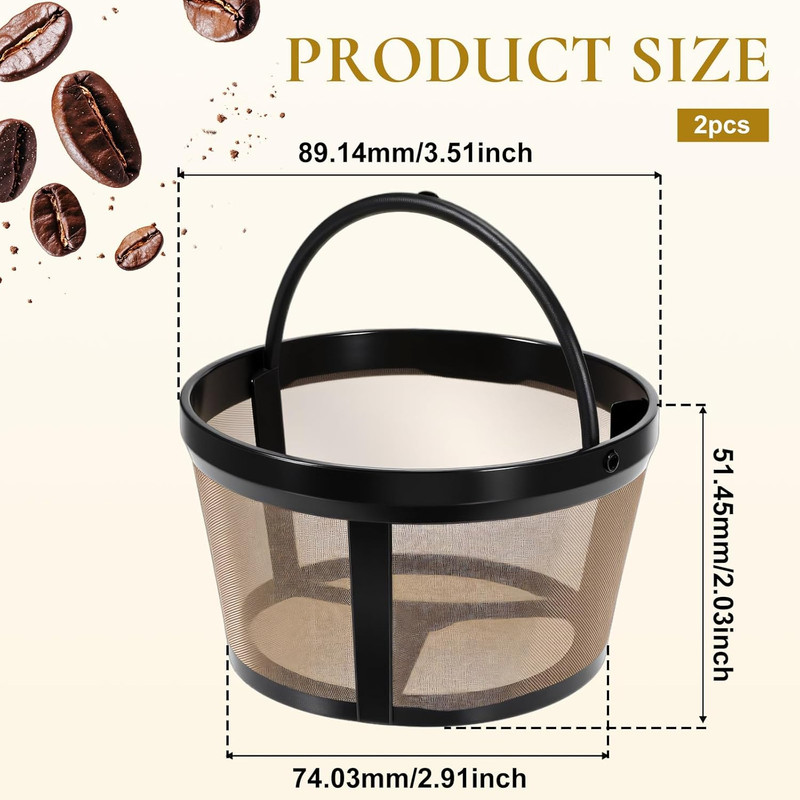 2PCS Reusable Coffee Filter Baskets – 4-5 Cup, Fits Mr. Coffee Makers gallery