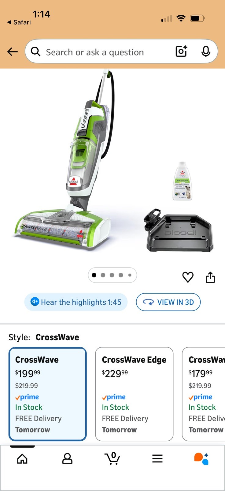 BISSELL CrossWave 1785P All-in-One Wet Dry Vaccum Cleaner. gallery
