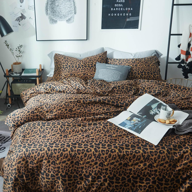 Mixinni Leopard Print California King Comforter Set-3 Pieces Animal Cheetah gallery