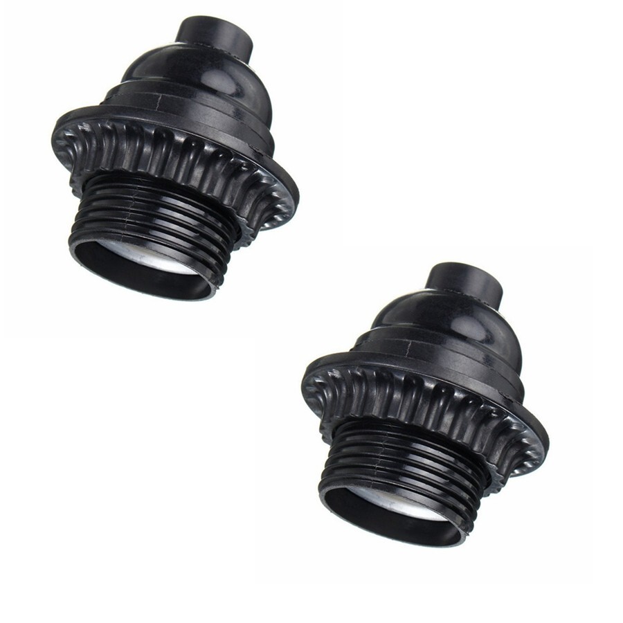 2X Phenolic Keyless Light Socket E26 E27 Base Lamp Replacement Black N839 gallery