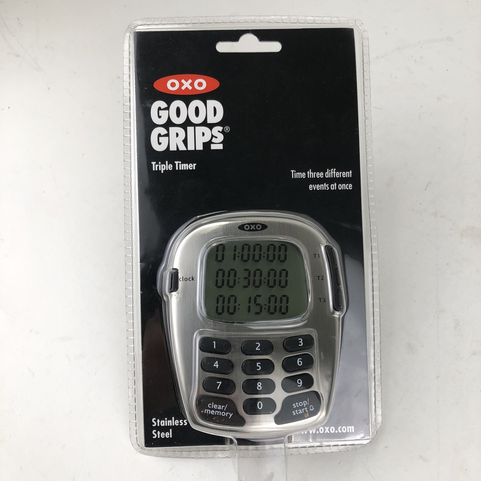 NEW OXO Good Grips Digital Stainless Steel Triple Timer Sealed gallery