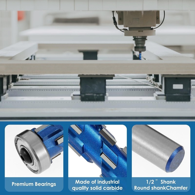 1/2" Shank Flush Trim Router Bit Double Bearing Spiral Trimming Milling Cutter gallery