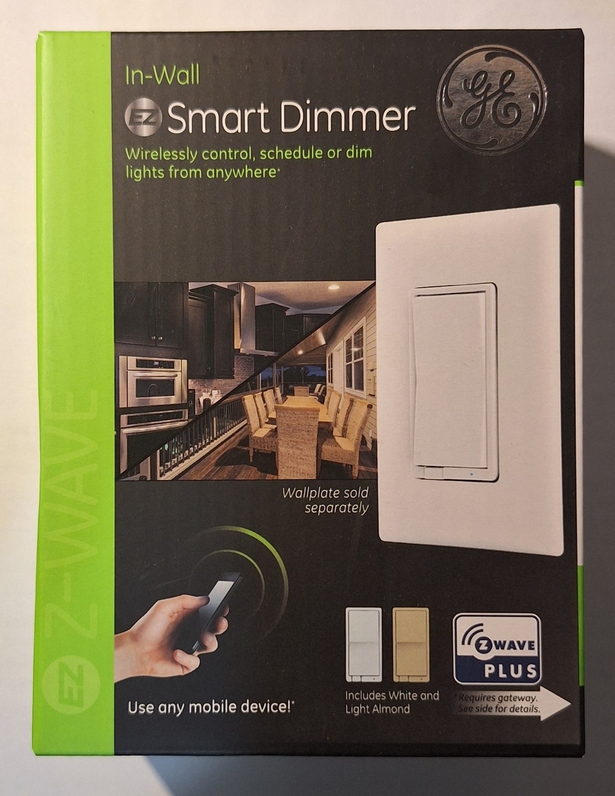 GE Z-Wave Plus In-Wall Smart Dimmer Switch App Control White/Light Almond ZW3005 gallery
