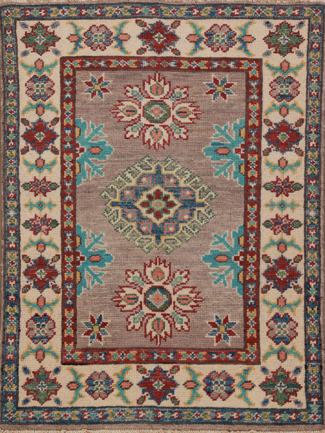 Artisan Kazak Pakistani Small Rug Hand-Knotted Craftsmanship 2x3 ft gallery