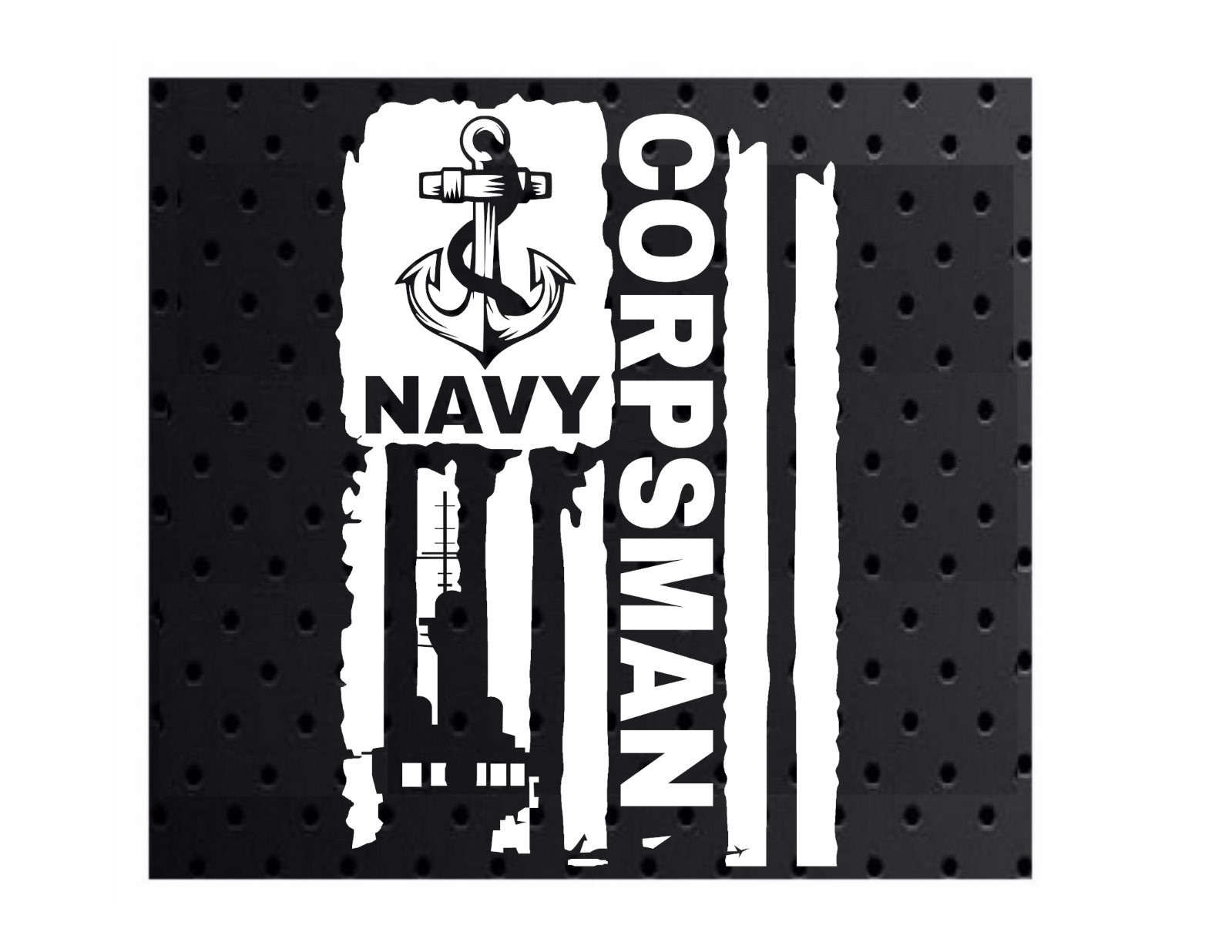DISTRESSED UNITED STATES NAVY FLAG CORPSMAN VINYL DECAL STICKER 5.0" x 7.7" gallery
