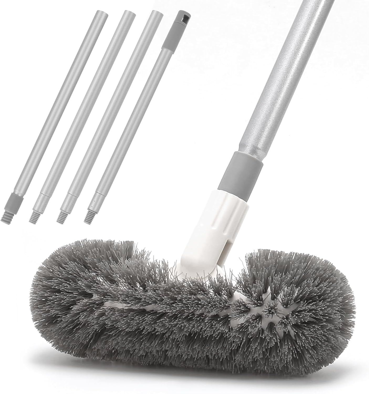 Deck Brush with 51" Long Handle 360° Cylindrical Scrub Cleaner Tool for Cleaning gallery