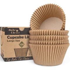 100pcs Jumbo Cupcake Liners for Baking, Natural Jumbo Muffin Liners, Unbleach…