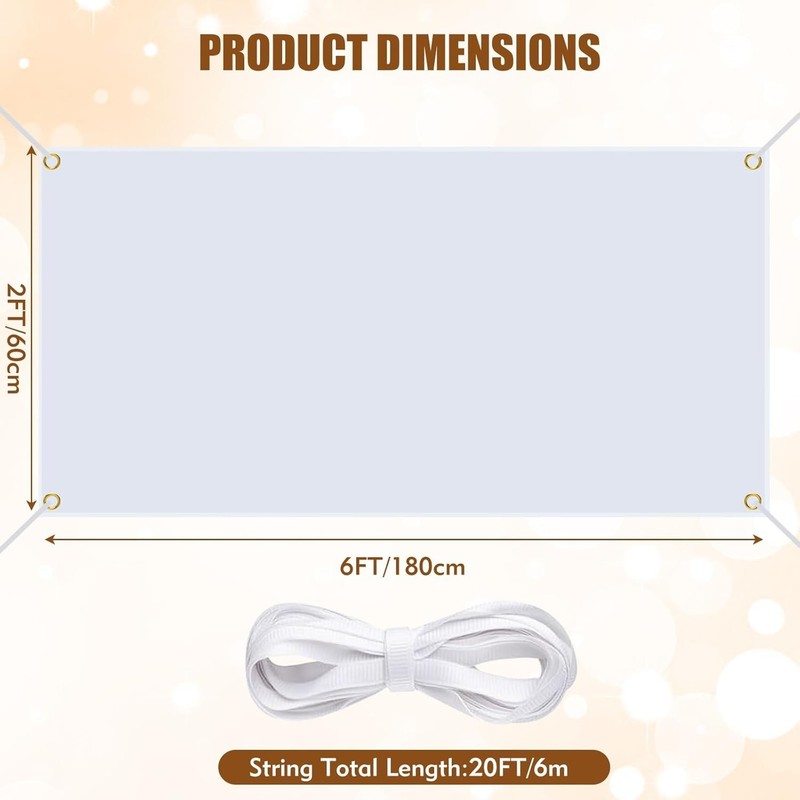 2x6 ft Customizable Banner - White 100D Polyester for Indoor/Outdoor Use gallery