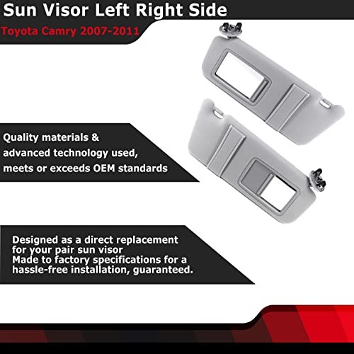 FEXON Pair Sun Visor Left Driver Right Passenger Side Compatible with 2007 Gray gallery