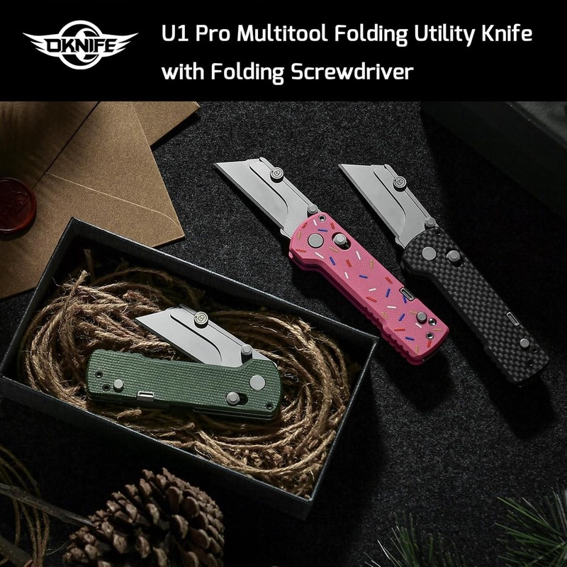 OKNIFE U1 Pro Multitool Folding Utility Knife with Folding Screwdriver Rail Lock gallery