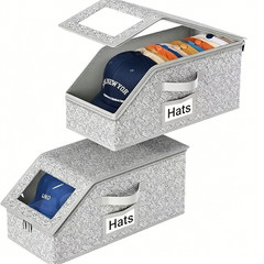 2 Pcs Stackable Hat Storage for Baseball Caps, Holds up to 24 Caps Hat Organizer