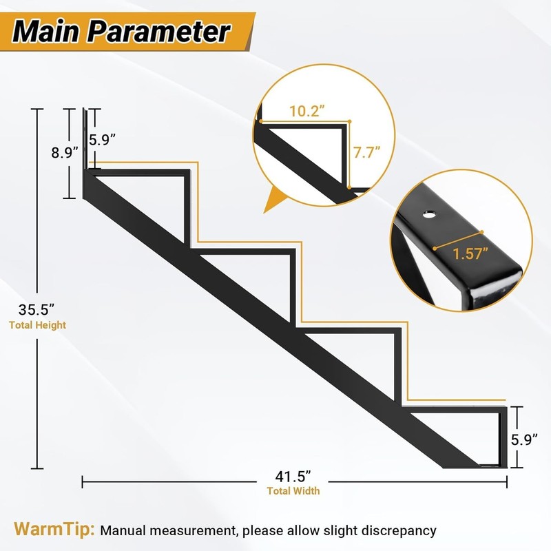 Steel Stair Step Riser 2 Pack, 4-Step Steel Stair Stringer,1 Step Stair Stringer gallery