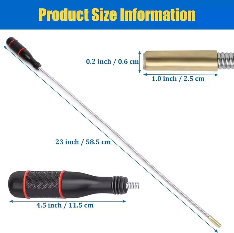 2 Magnetic Telescoping Pickup Rod Tool LED Light Grabber Stick Inspection Mirror gallery