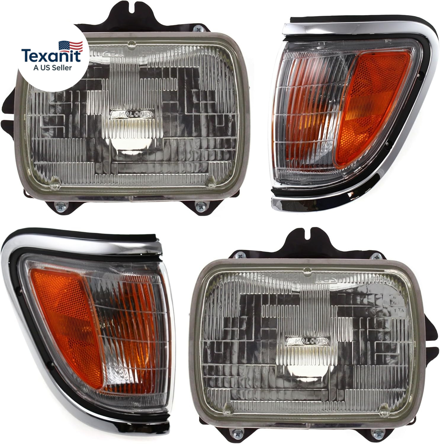 Headlight Assembly Pair for Toyota Tacoma Base DLX SR5 1995-1997 Halogen W/Bulbs gallery