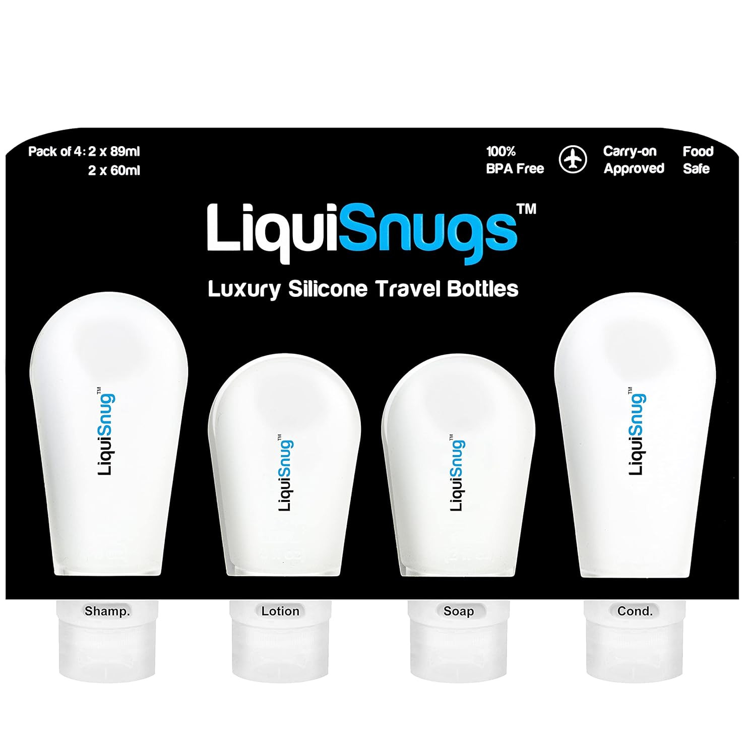 LiquiSnugs Premium - 100% Guaranteed Leak Proof Silicone Travel Bottles For Toil gallery