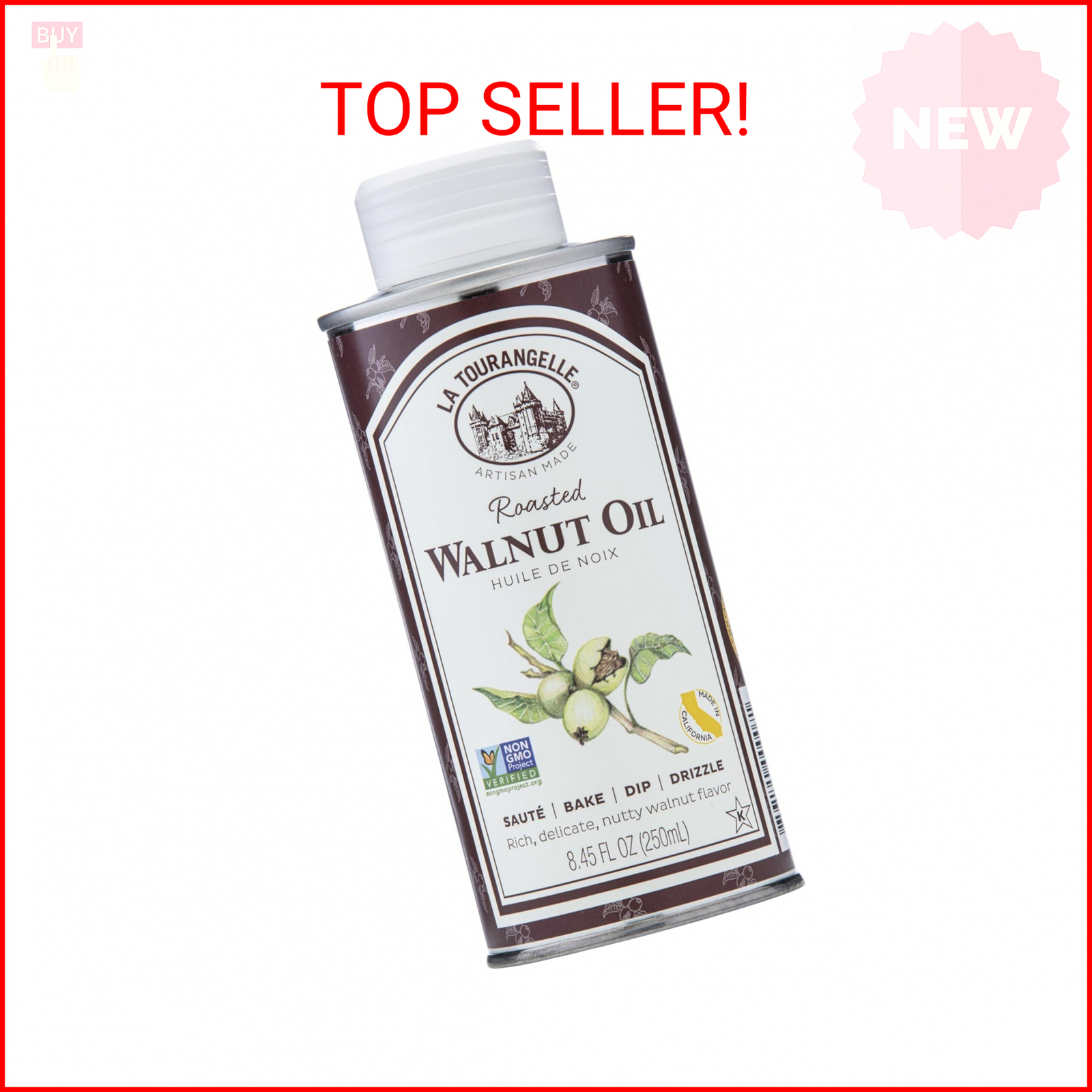La Tourangelle, Roasted Walnut Oil, Plant-Based Source of Omega-3, 8.45 fl oz gallery