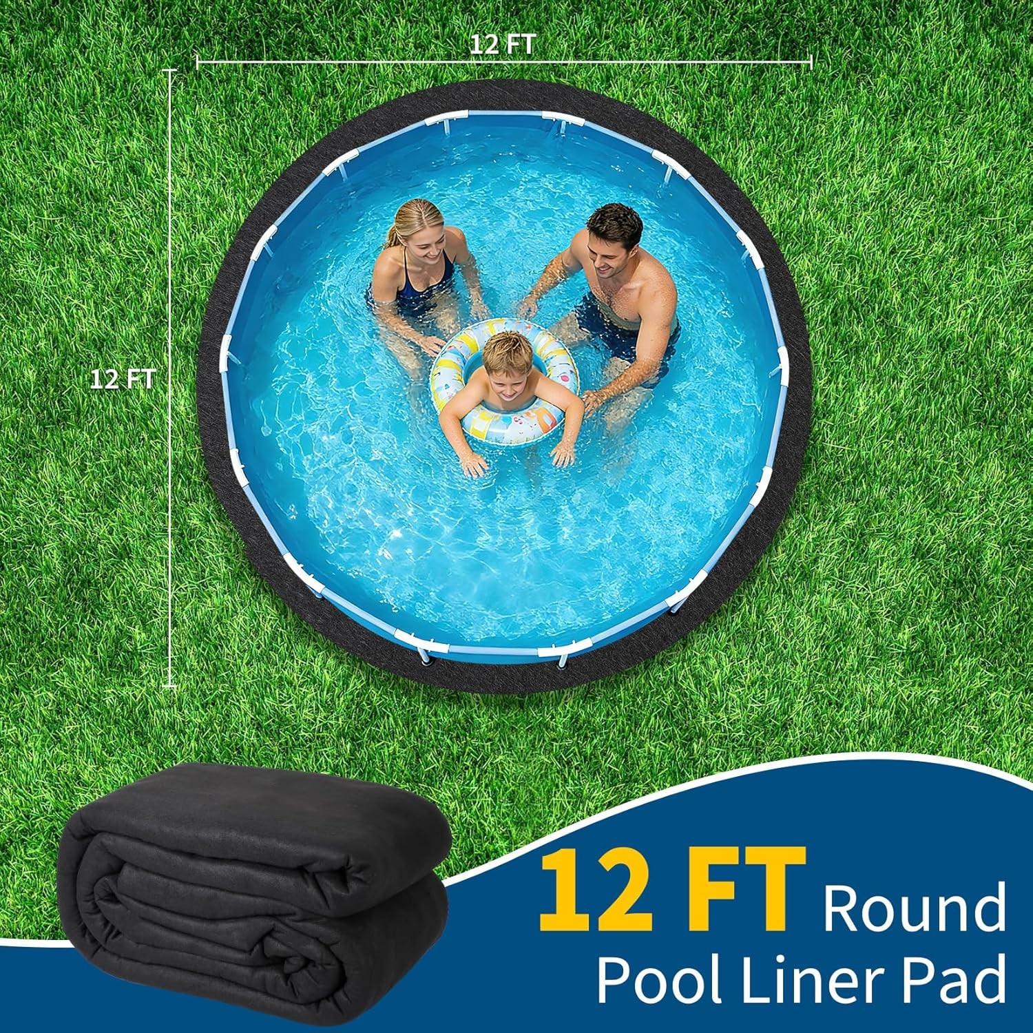 🔝Heavy Duty Pool Liner Pad for Above Ground Swimming Pools Protect Round 12-33 gallery