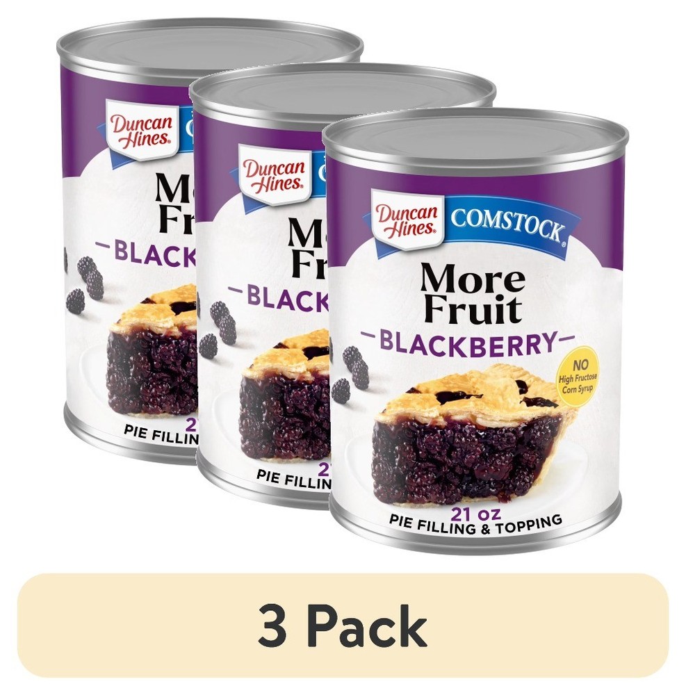 (3 pack) Comstock More Fruit, Blackberry Pie Filling and Topping