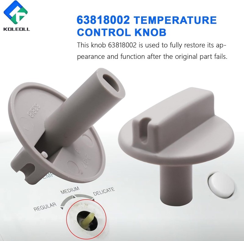 Durable Ivory-White Temp Control Knob, 1.5 Inch Replacement Part for Appliances gallery