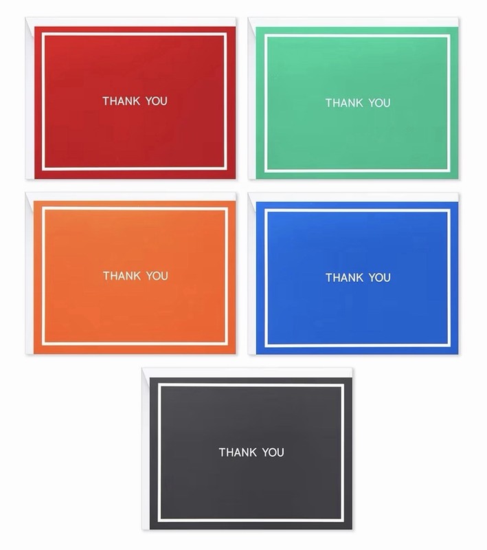 Hallmark Thank You Cards Assortment, Red, Green, Blue, Black, Orange (50 Cards) gallery