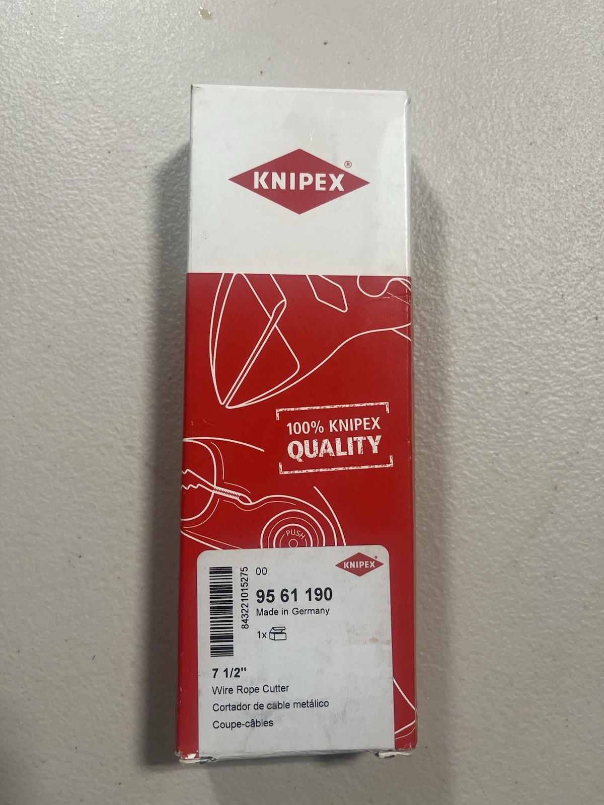 Knipex Tools 95 61 190 SBA Wire Rope Cutters, 7-1/2 inches gallery