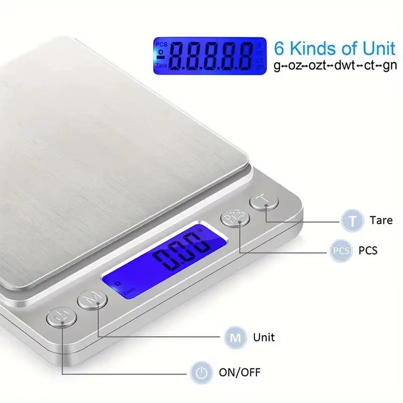 Digital Kitchen Scale 3000g 0.1g Precision Gram Jewelry Food Scale LCD Tare gallery