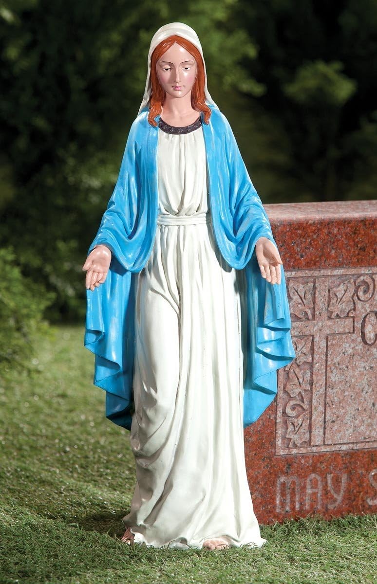 Fox Valley Traders Virgin Mary Garden Statue 19½" Outdoor Patio Resin Sculpture gallery