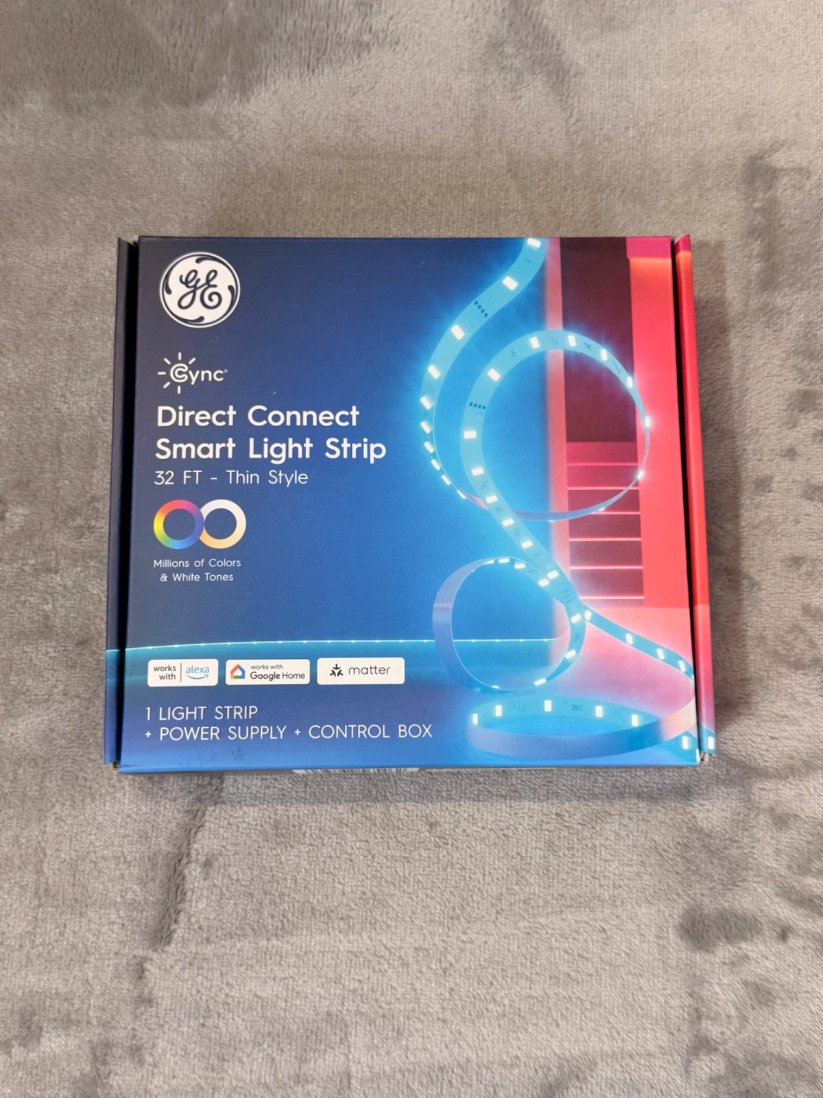 GE Cync Direct Connect Smart Light Strip 32 Ft - Thin Style - With Control Box gallery