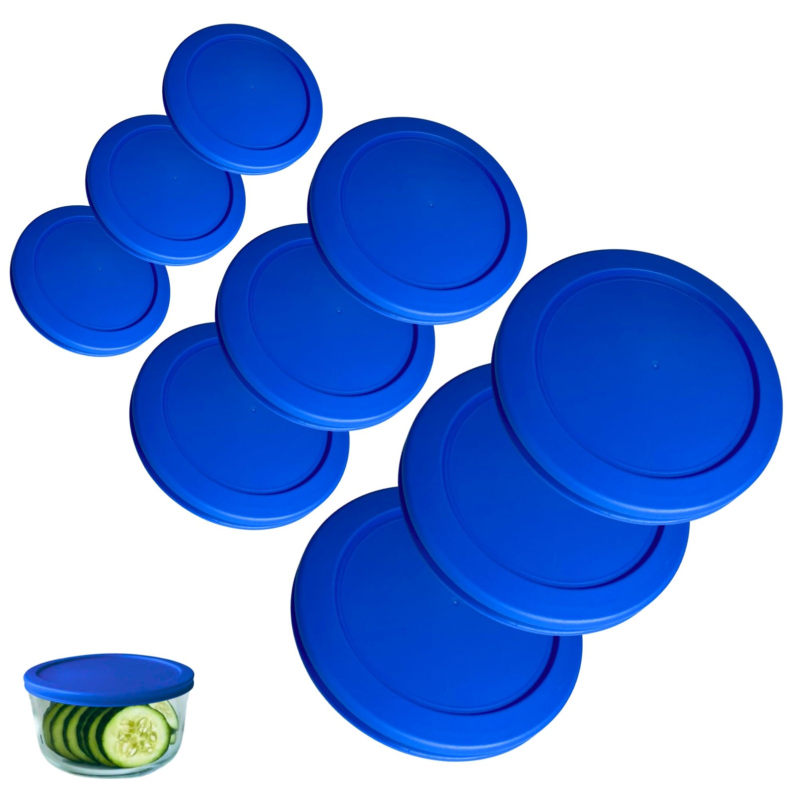1, 2 & 4 Cup Blue Replacement Lids/Covers for Pyrex, Anchor Hocking & KlareWa... gallery