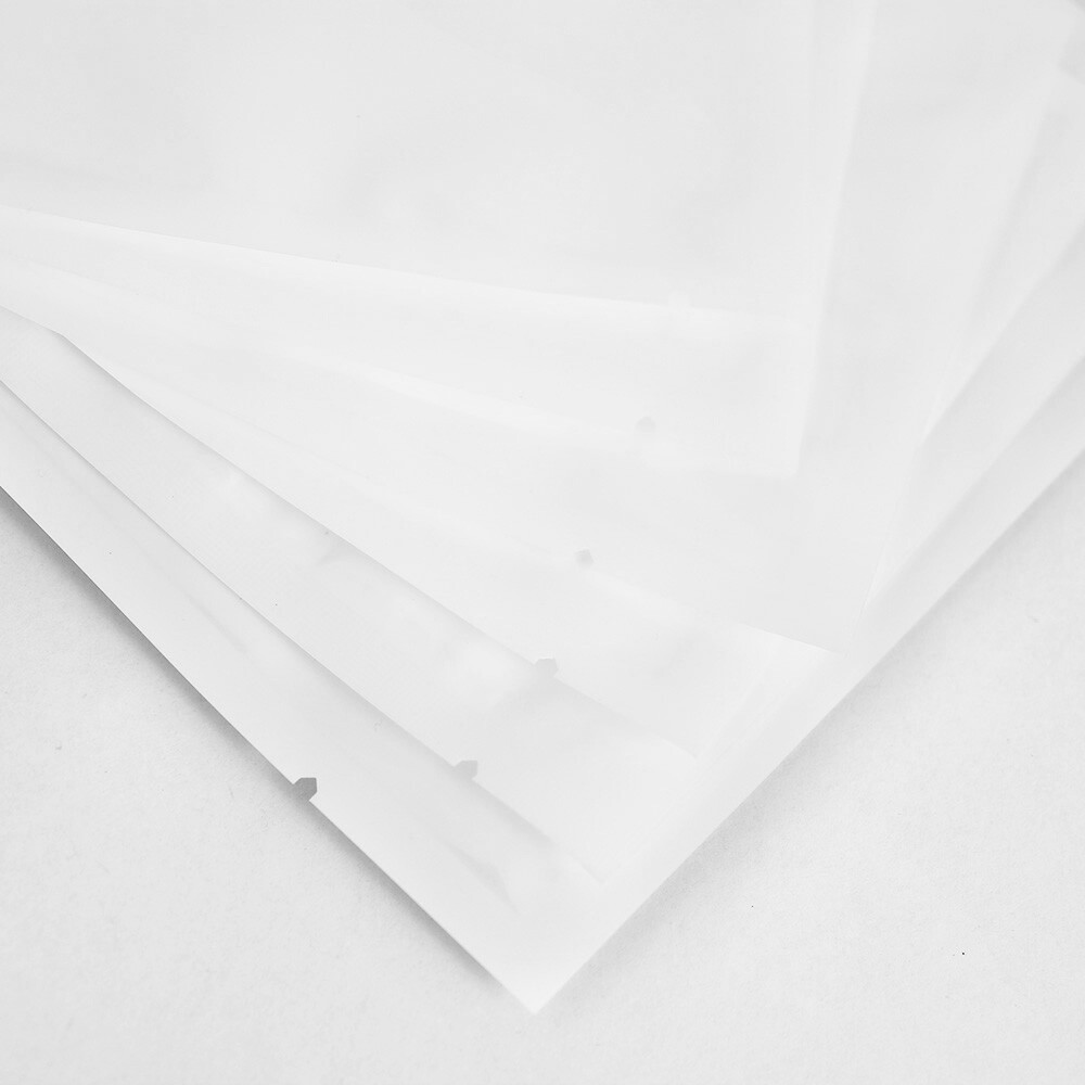 100 Clear White Mylar Tea Nut Coffee Sample Bags Heat Seal Open Fill Bags 2x3.5" gallery
