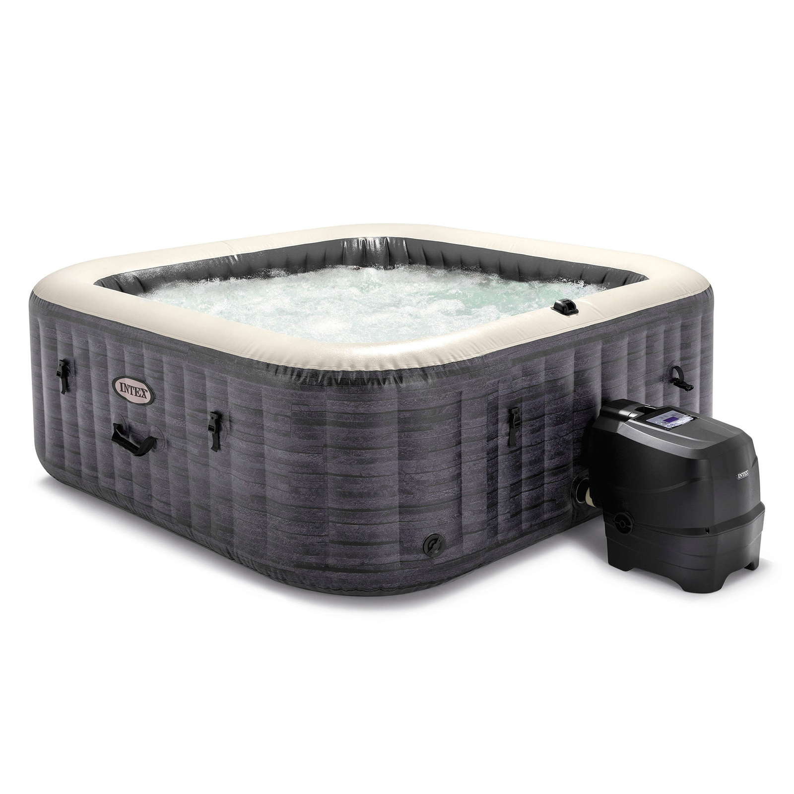 Intex PureSpa Plus Greystone Inflatable Square Hot Tub Spa, 94 x 28" (For Parts) gallery