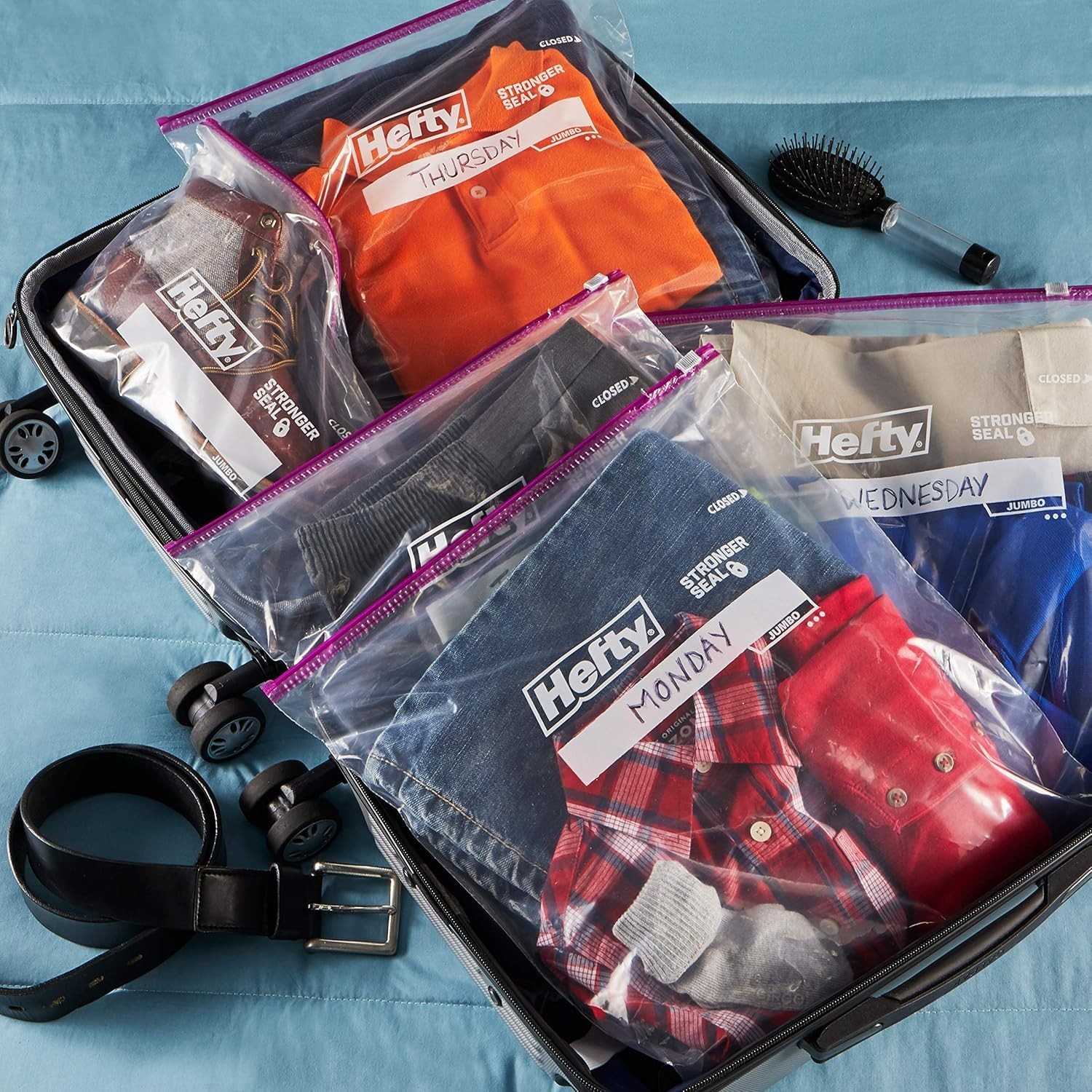 Hefty Slider Jumbo Storage Bags 2.5 Gallon Size 15 Count Pack 12 or 45 Total gallery