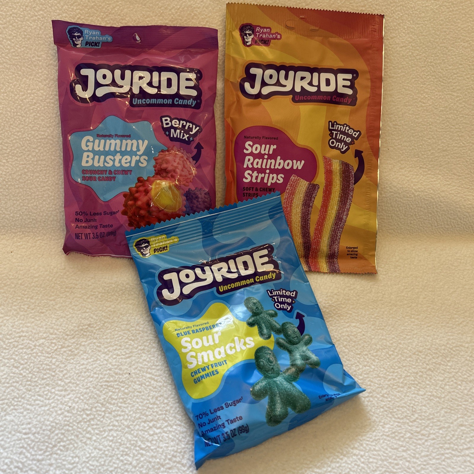 Joyride Sour Blue Raspberry Smacks Sour Rainbow🌈Strips Berry Mix Gummy Busters gallery