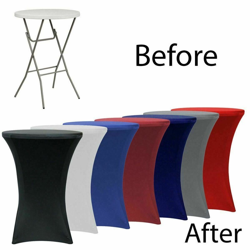 Round Spandex Table Covers, Stretch Tablecloth for Highboy Cocktail Tables gallery