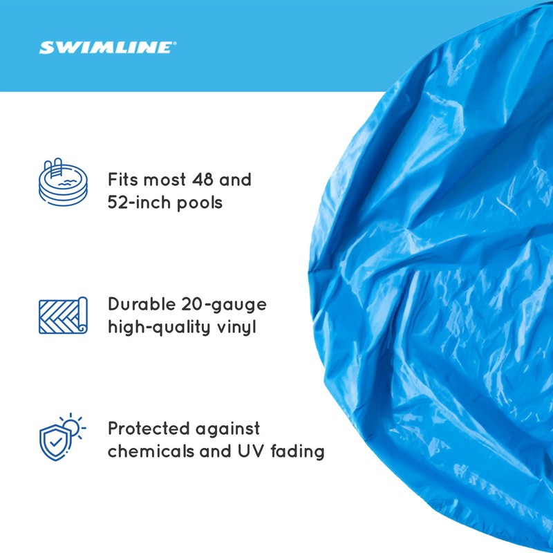 Swimline 24 Ft Solid Blue Round Above-Ground Swim Pool Overlap Liner (Open Box) gallery