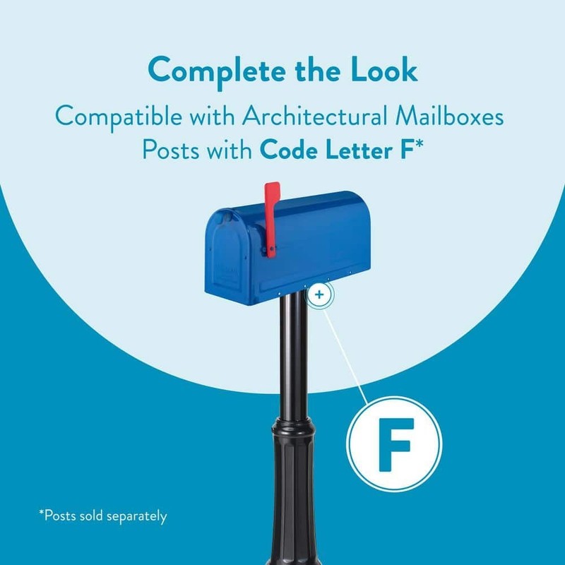 Architectural Mailboxes MB1 Blue, Medium, Steel, Post Mount Mailbox gallery