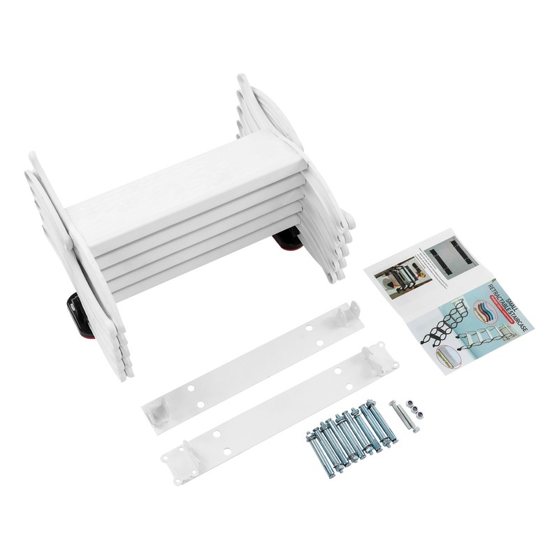 Attic Loft Pull Down Ladder 5 Step Wall Mounted Folding Loft Ladder Stairs White gallery