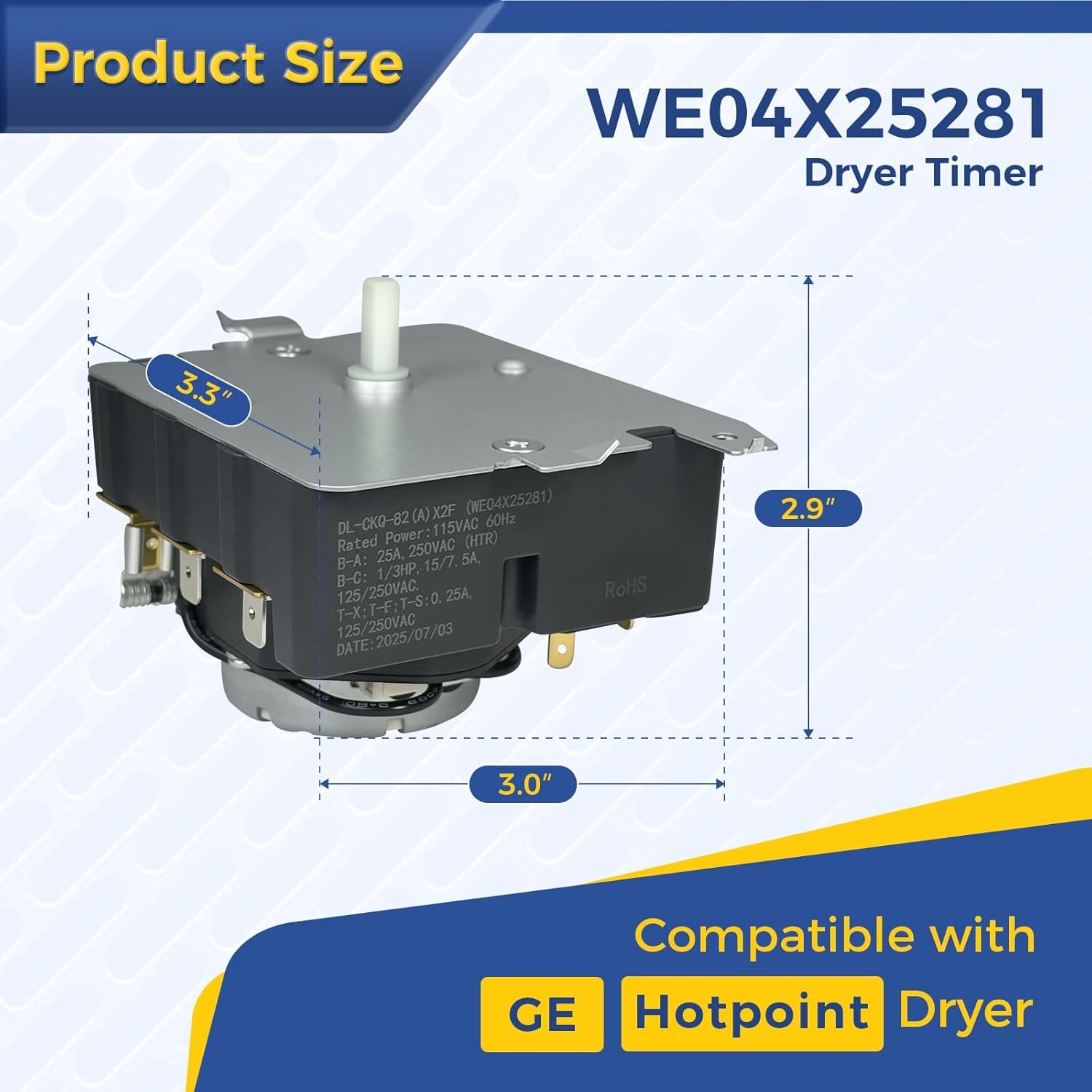 Dryer Timer Compatible with GE Hotpoint GTD33GASK0WW GTD33PASK0WW gallery
