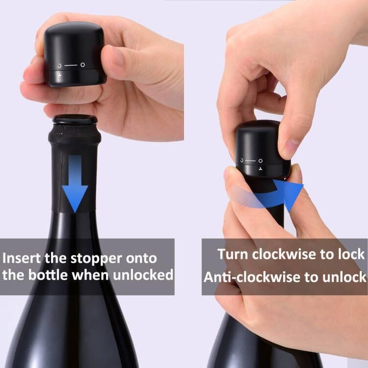 Wine Bottle Stopper With Twist Lock 2packwine Stopper With Silicone Reusable Win gallery