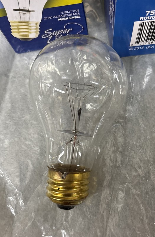 75A19 Clear Bulb * Rough Service *Super Life 20,000 Hr *Equal to 40-Bulbs *2-pcs gallery