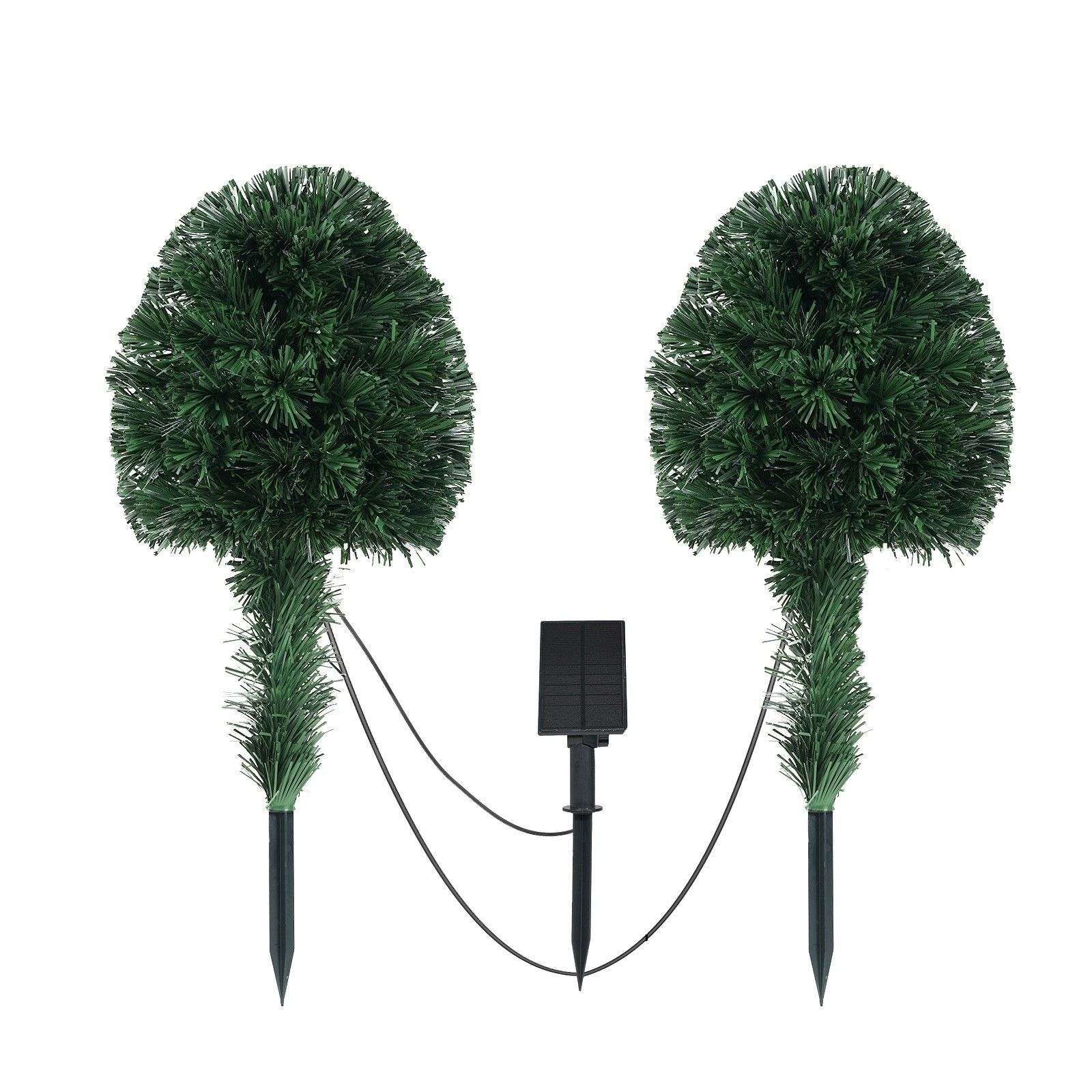 2 Pack Small Fiber Optic Christmas Tree 24 Inch Led Solar Powered Tree Outdoor gallery
